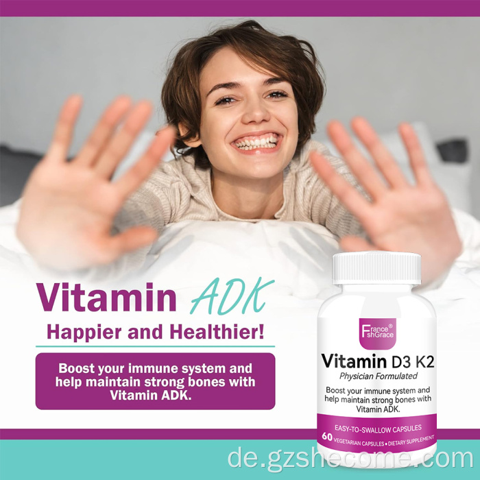Shecome Vitamin D3 K2 Kapseln Knochenimmungesundheit